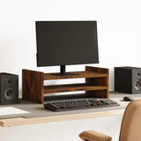 VidaXL support pour moniteur 50x27x20 cm bois traité, chêne fumé