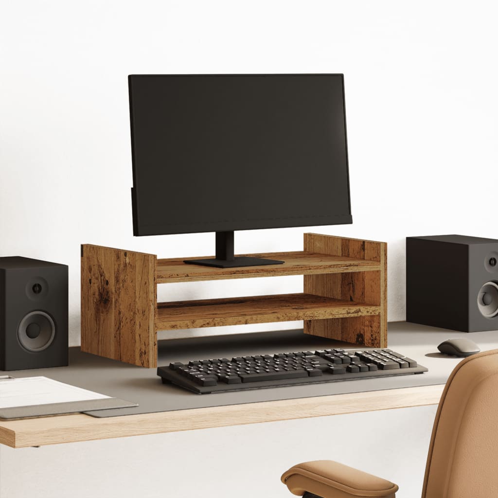 Vidaxxl support pour moniteur 50x27x20 cm bois traité, couleur bois ancien