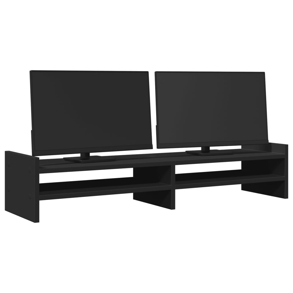 Vidaxxl support pour moniteur 100x27x20 cm bois traité noir