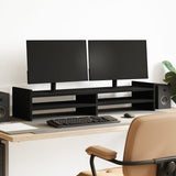 Vidaxxl support pour moniteur 100x27x20 cm bois traité noir