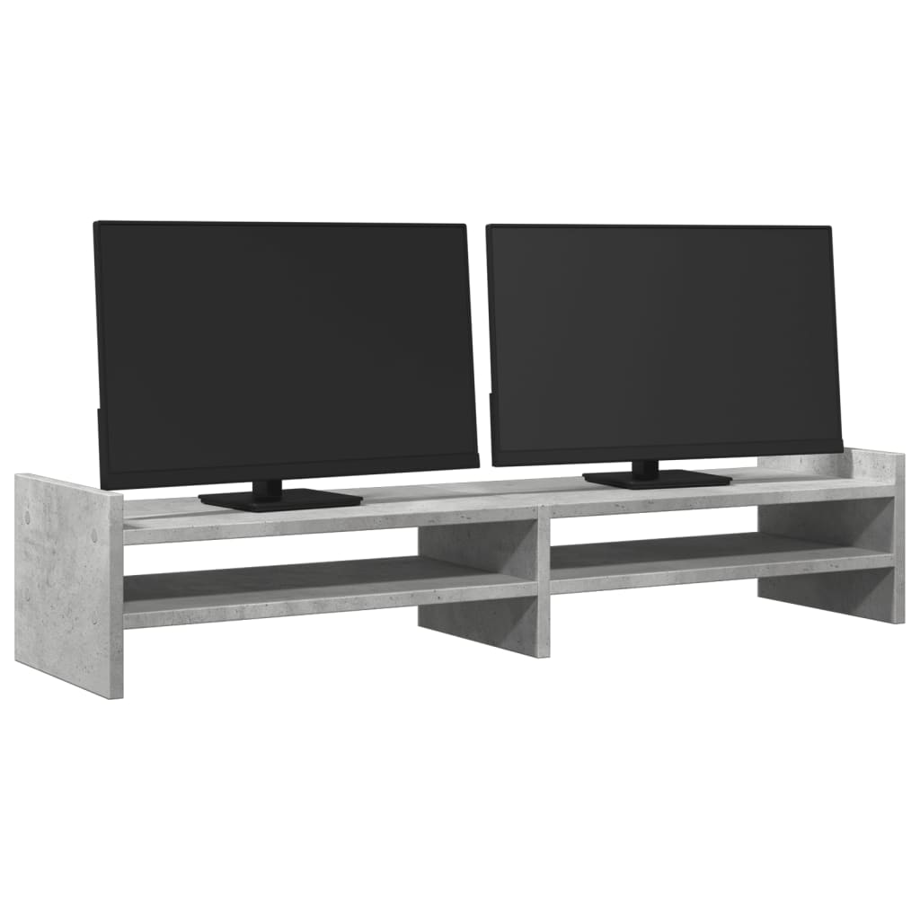 Vidaxl Monitor Standard 100x27x20 cm Behandlet tre betongrijs