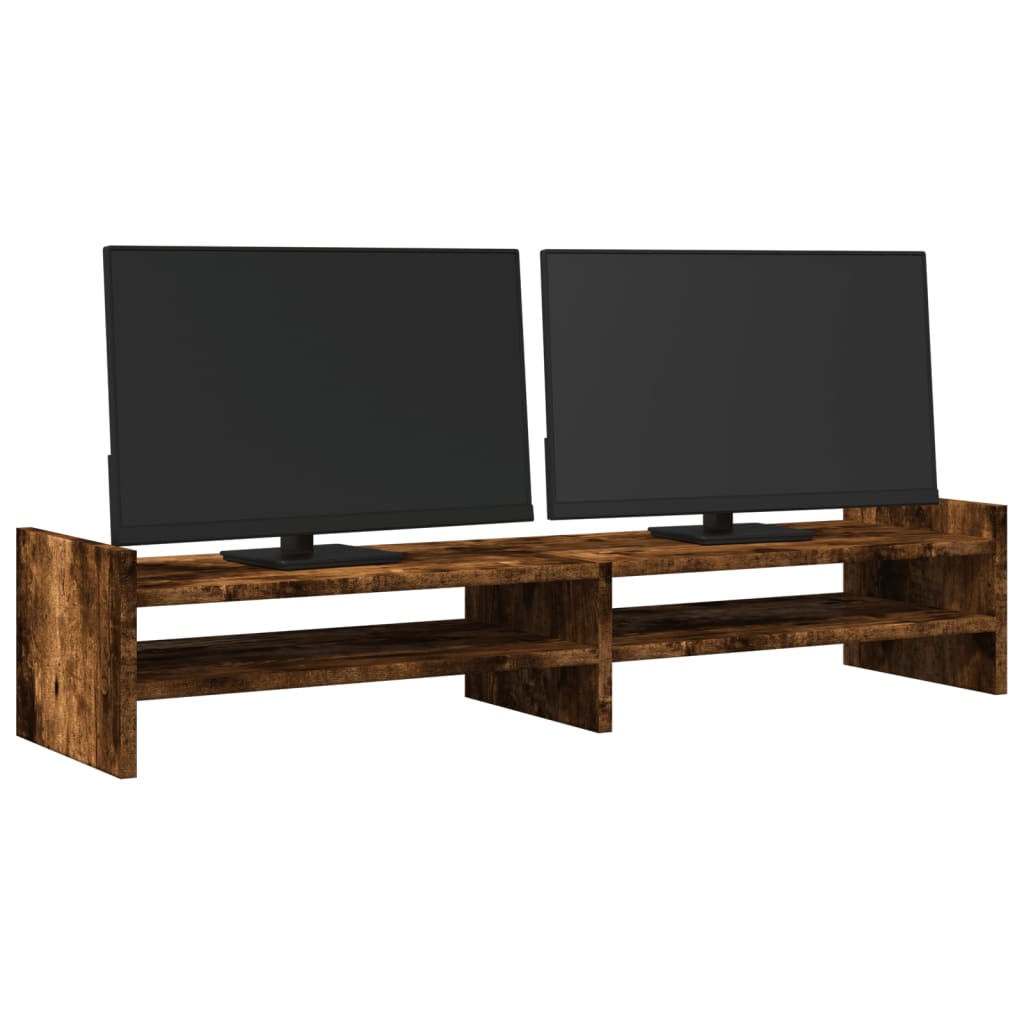 Vidaxl Monitor se encuentra 100x27x20 cm de madera propiedad de madera ahumada coloreada