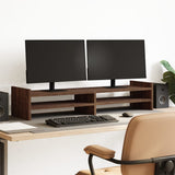 Vidaxxl support pour écran 100x27x20 cm bois d'ingénierie chêne brun
