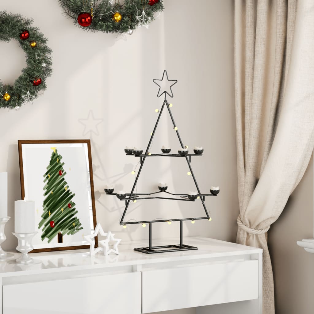 VidaXL décoration de Noël sapin de Noël 75 cm métal noir