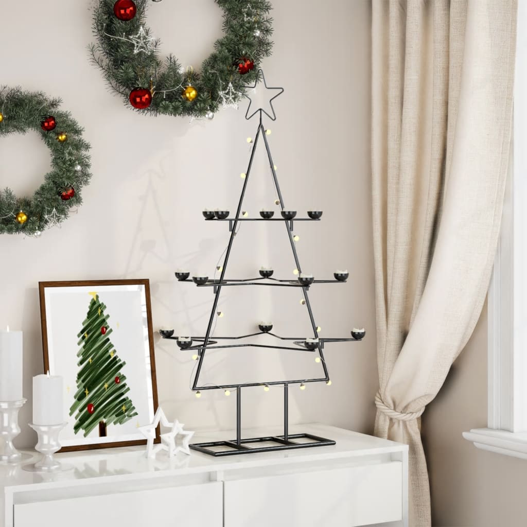 VidaXL décoration de Noël sapin de Noël 105 cm métal noir