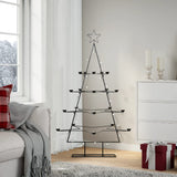 VidaXL décoration de Noël sapin de Noël 140 cm métal noir
