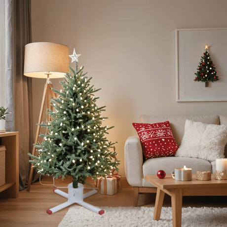 Vidaxx support pour sapin de Noël 61x61x15,5 cm blanc