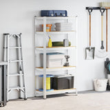 Vidaxl étagère de rangement 5 couches d'acier et bois traité, couleur argent