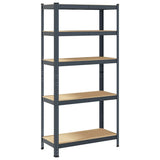 Vidaxl étagère de rangement acier 5 couches, bois traité, anthracite