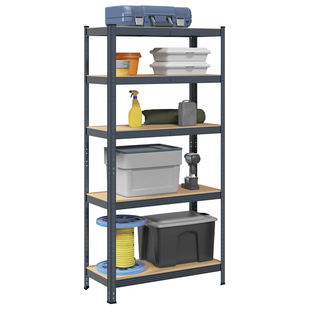 Vidaxl étagère de rangement acier 5 couches, bois traité, anthracite