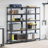 Vidaxl étagère de rangement 5 couches 2 pièces bois travaillé en acier couleur anthracite