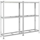 Vidaxx porte-pneus 2 couches 2 pcs 110x40x180cm acier bois traité argent
