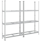 Vidaxl Racks de pneus à 3 couches 2 PCS 110x40x200 cm en acier en argent coloré