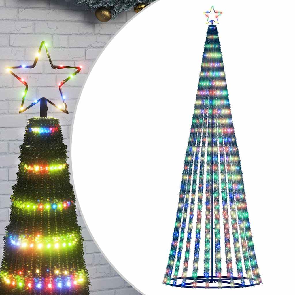 VidaXL Cône lumineux 475 LED multicolores 247 cm