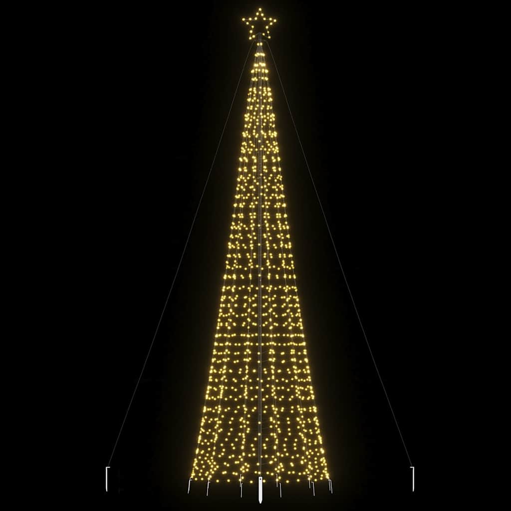VidaXL Sapin de Noël LED avec piquets 1534 LED blanc chaud 500 cm