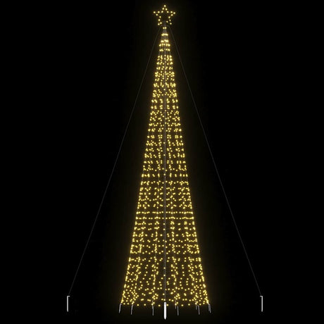 VidaXL Sapin de Noël LED avec piquets 1534 LED blanc chaud 500 cm