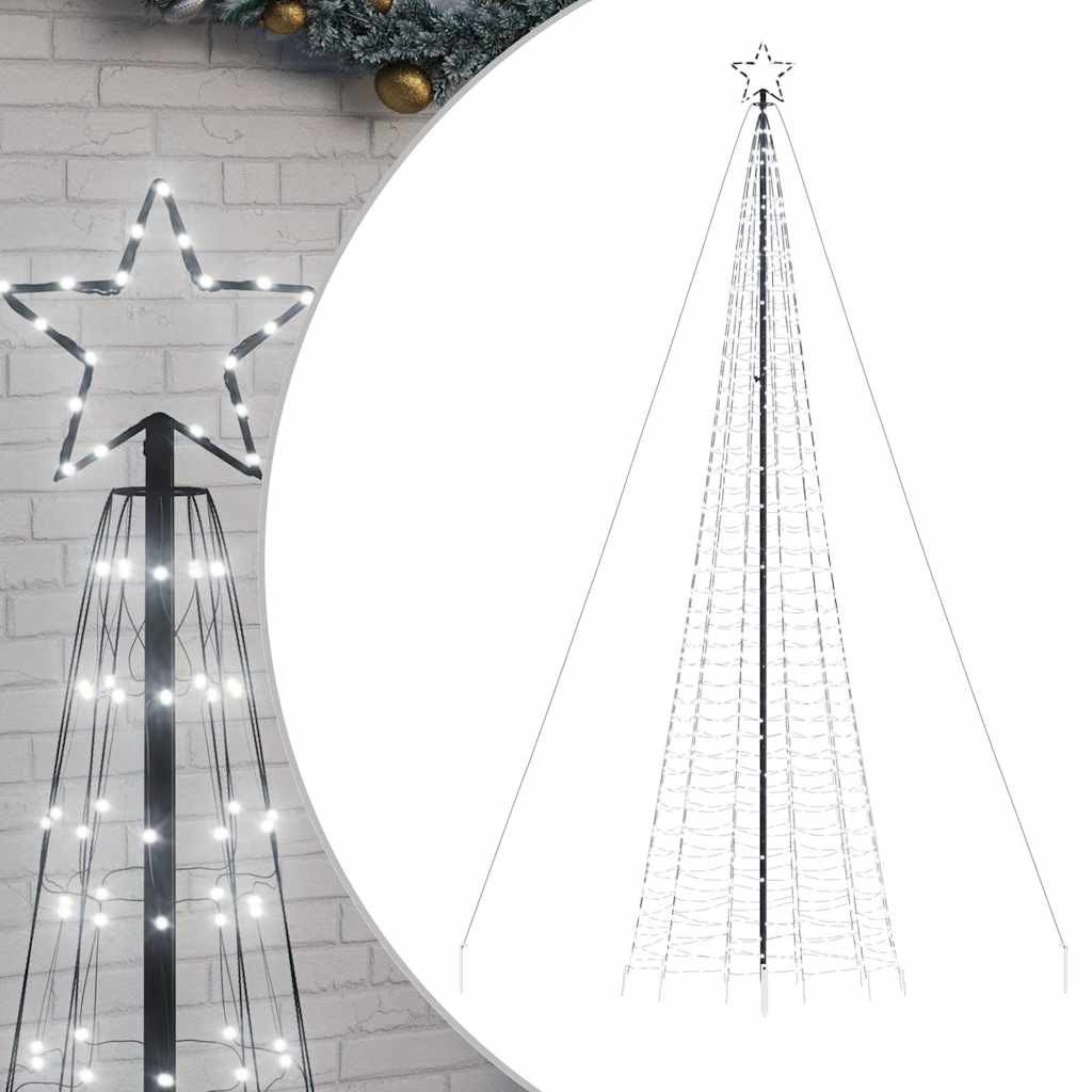 VidaXL Cône lumineux avec piquets de terre 1534 LED blanc froid 500 cm