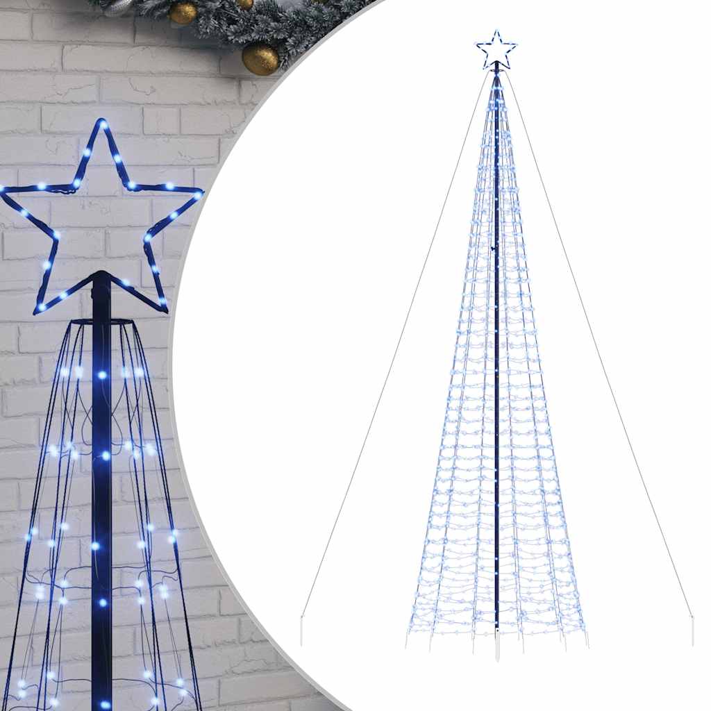 Vidaxxl Sapin de Noël LED avec piquets 1534 LED 500 cm bleu