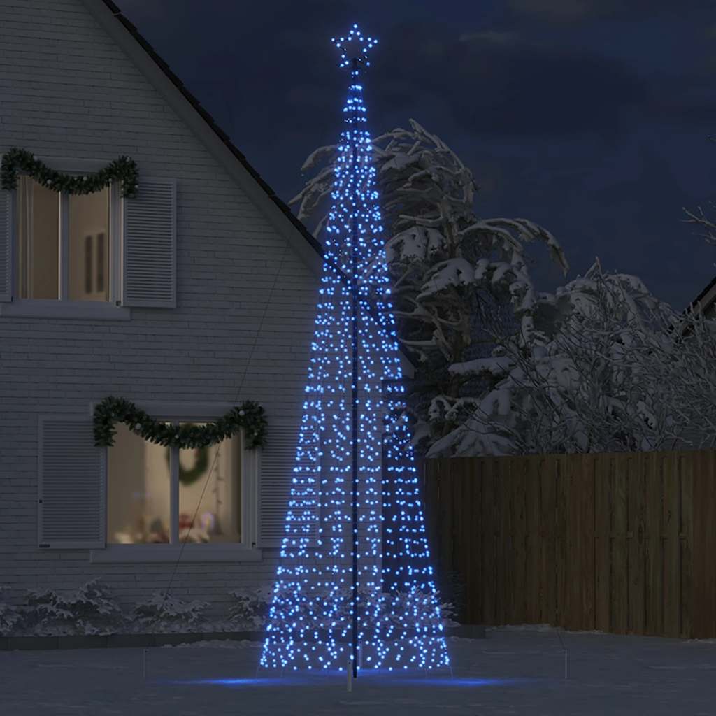 Vidaxxl Sapin de Noël LED avec piquets 1534 LED 500 cm bleu