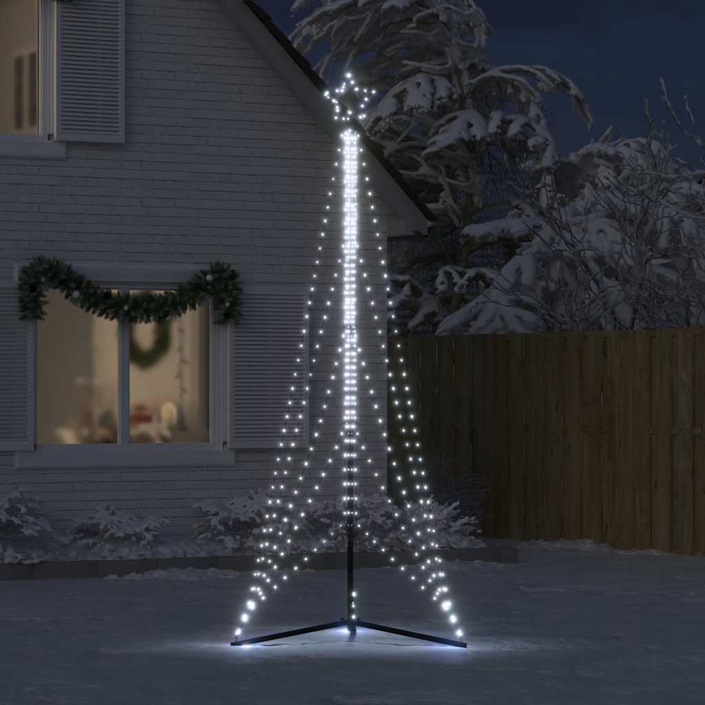 Vidaxxl Sapin de Noël LED 525 LED blanc froid 302 cm