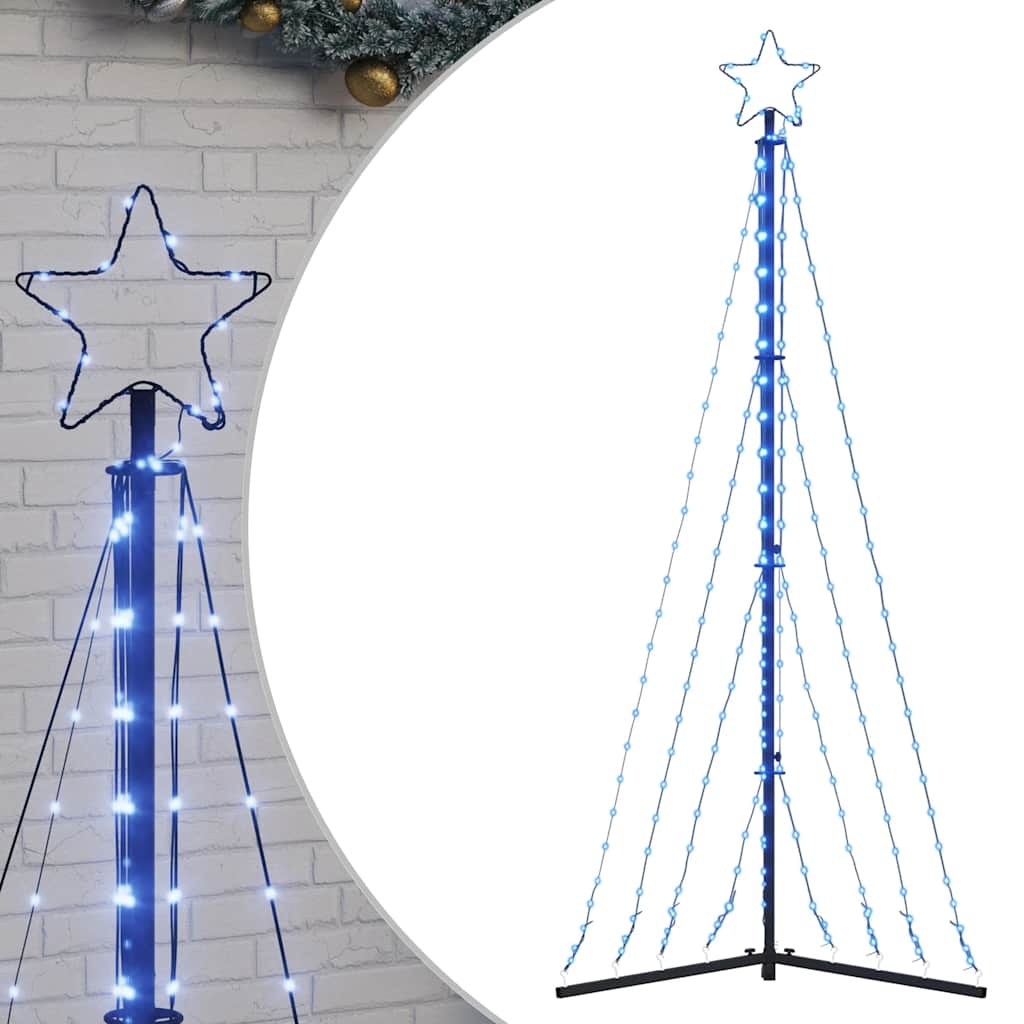 Vidaxxl Sapin de Noël LED 339 LED 187 cm bleu