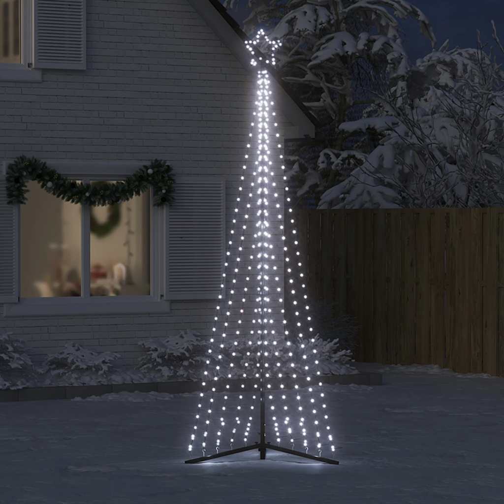 Vidaxxl Sapin de Noël LED 495 LED blanc froid 300,5 cm