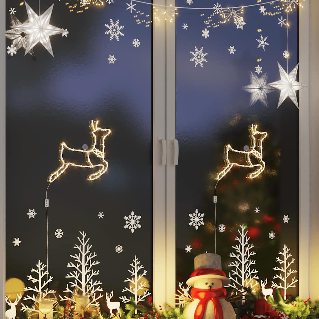 VidaXL lumières de Noël silhouette de renne 2 pcs 35 LED blanc chaud