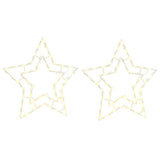 VidaXL lumières de Noël silhouette étoile 2 pcs 50 LED blanc chaud