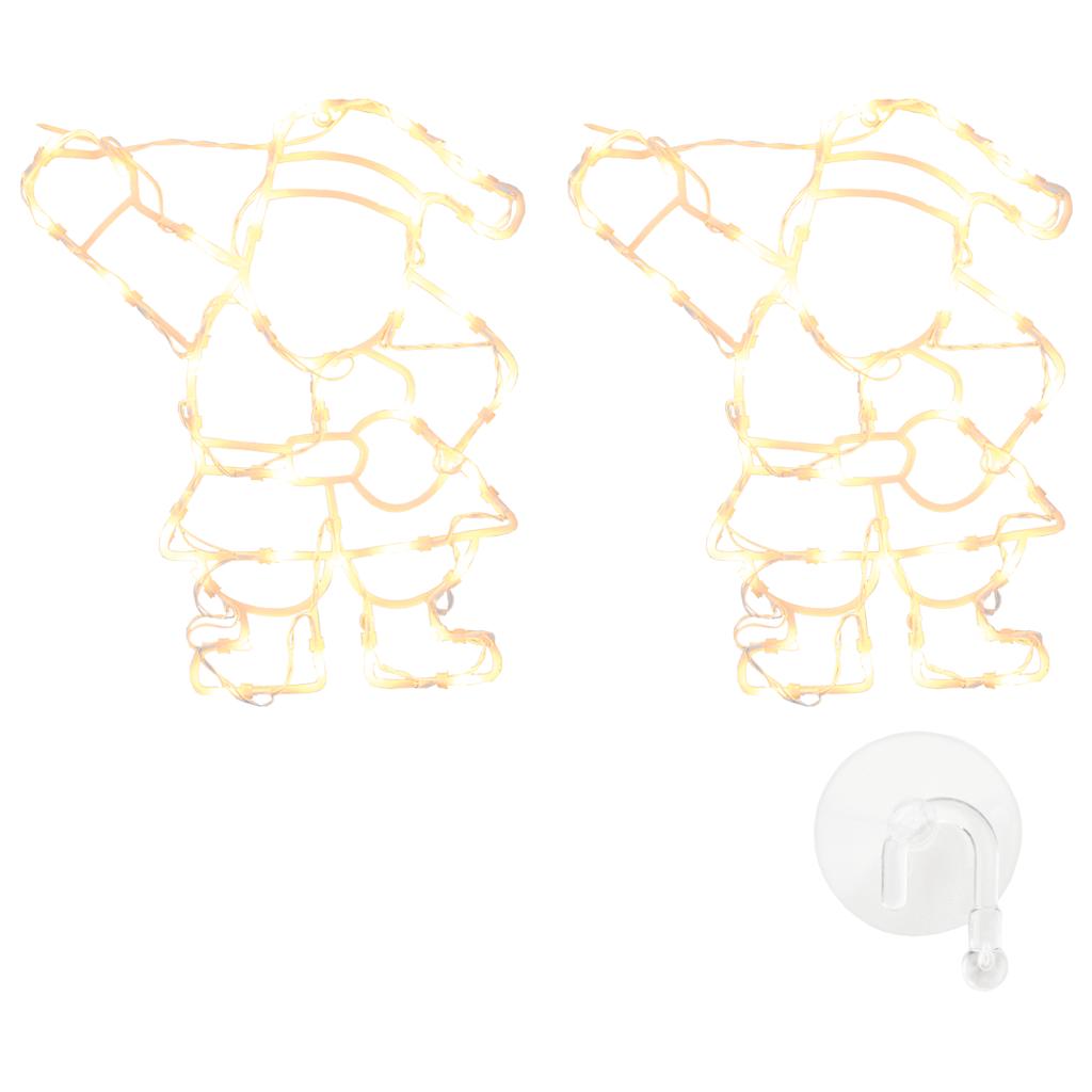 VidaXL lumières de Noël silhouette du Père Noël2 pcs 35 LED blanc chaud