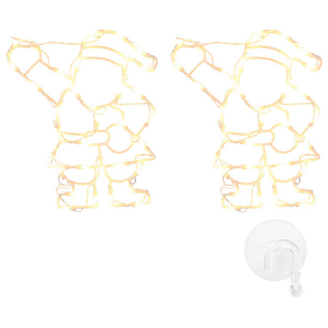 VidaXL lumières de Noël silhouette du Père Noël2 pcs 35 LED blanc chaud