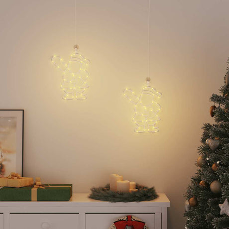 VidaXL lumières de Noël silhouette du Père Noël2 pcs 35 LED blanc chaud