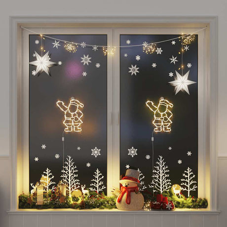 VidaXL lumières de Noël silhouette du Père Noël2 pcs 35 LED blanc chaud