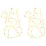 VidaXL lumières de Noël silhouette de bonhomme de neige 2 pcs 35 LED blanc chaud