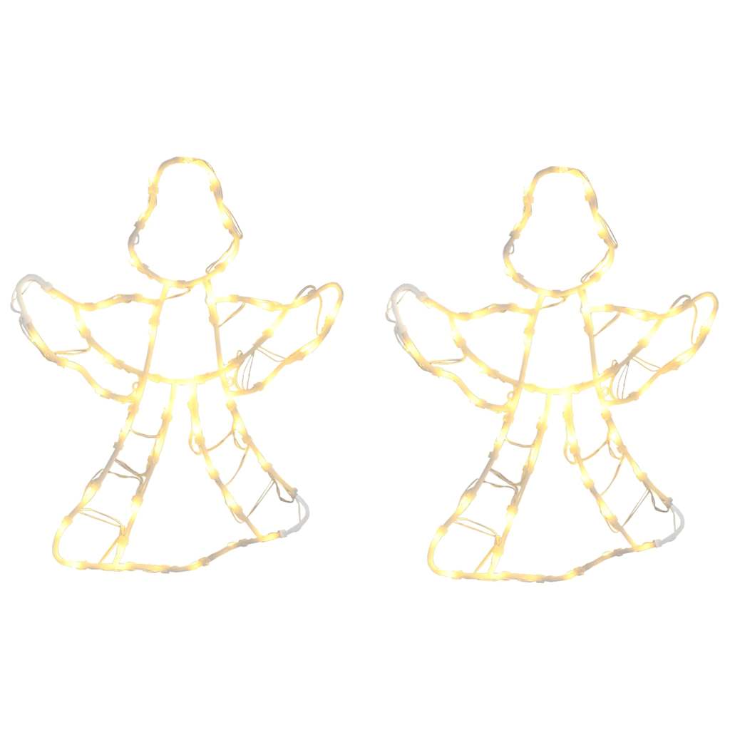VidaXL lumières de Noël silhouette d'ange 2 pcs 50 LED blanc chaud