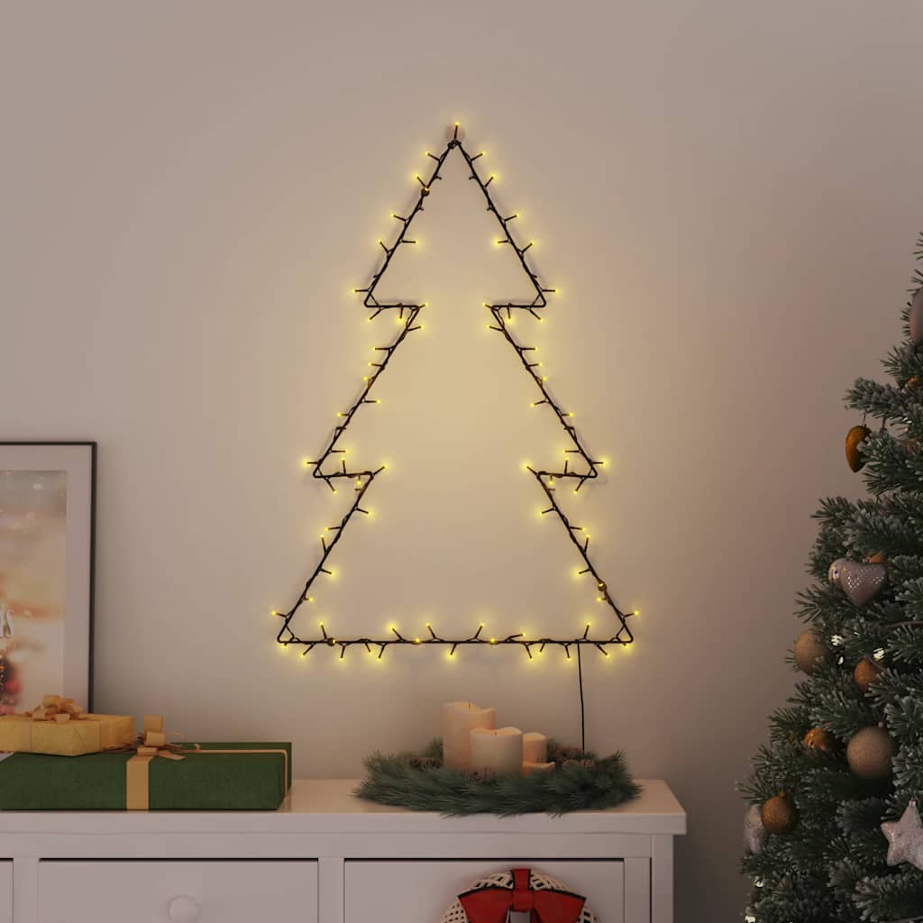 VidaXL lumières de Noël silhouette d'arbre de Noël 115 LED blanc chaud