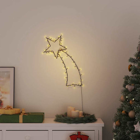 VidaXL lumières de Noël silhouette d'étoile filante 80 LED blanc chaud