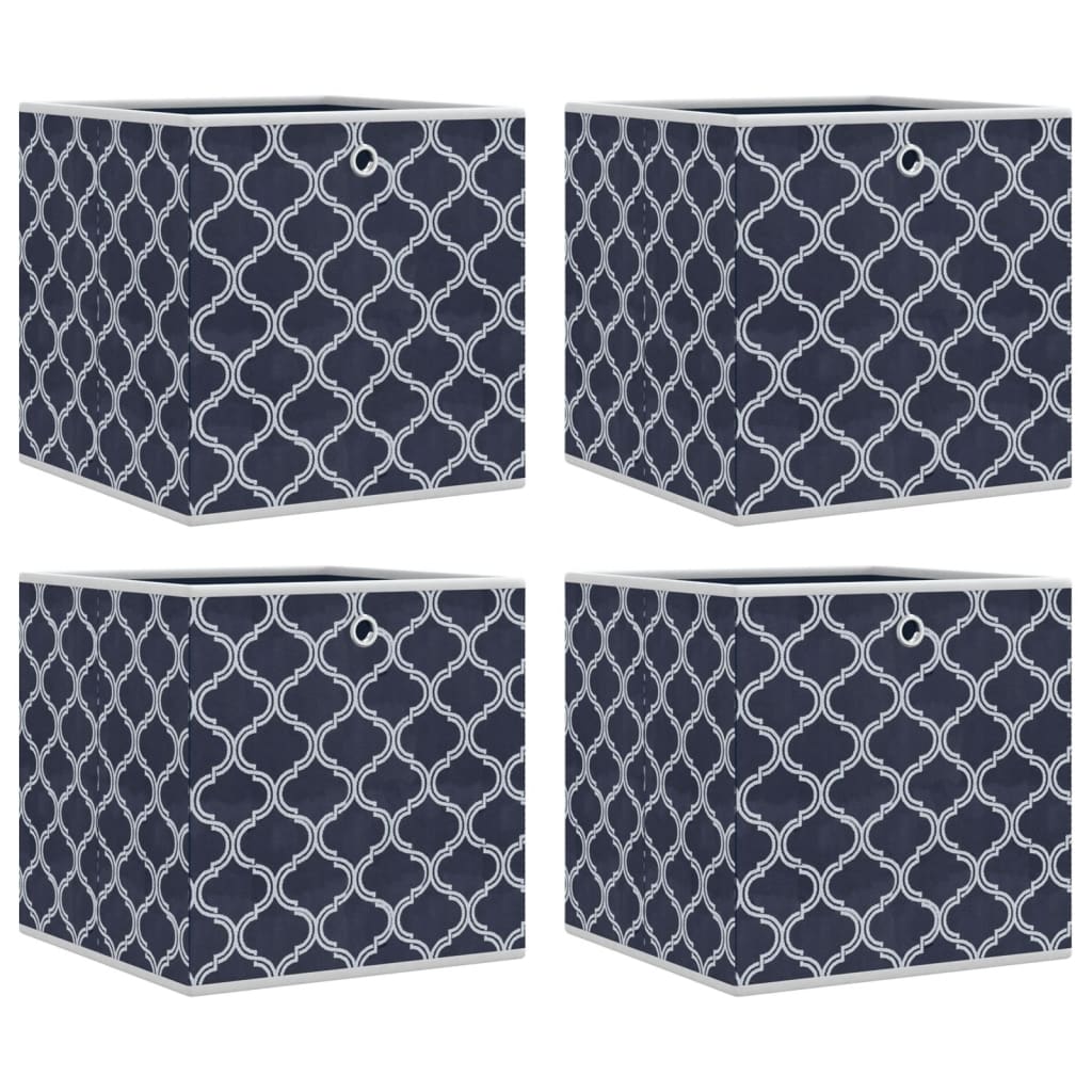 Vidaxx boîtes de rangement 4 pcs pliables 32x32x32 cm en tissu non tissé bleu