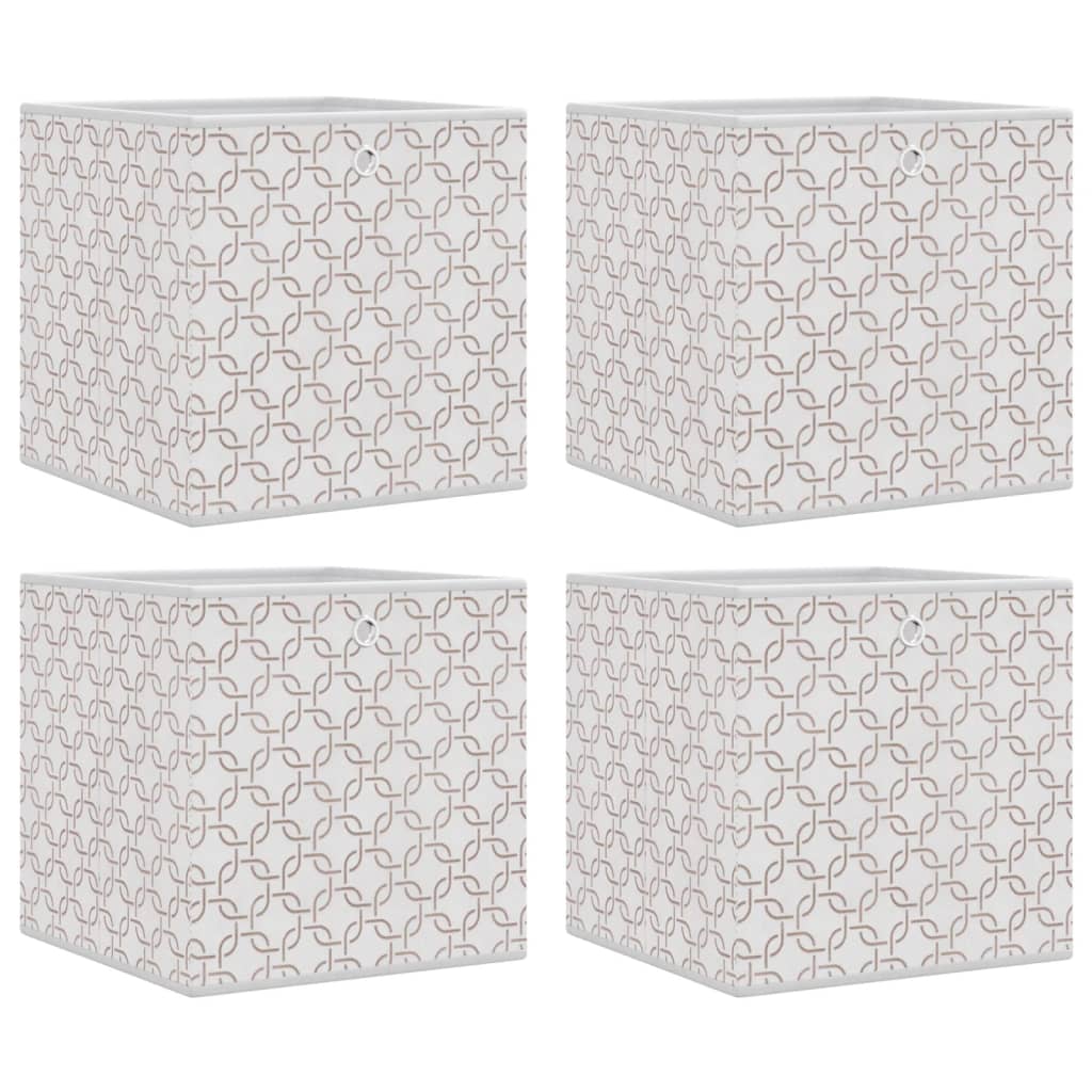 Vidaxx boîtes de rangement 4 pcs pliables 32x32x32 cm en tissu non tissé crème