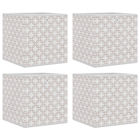 Vidaxx boîtes de rangement 4 pcs pliables 32x32x32 cm en tissu non tissé crème