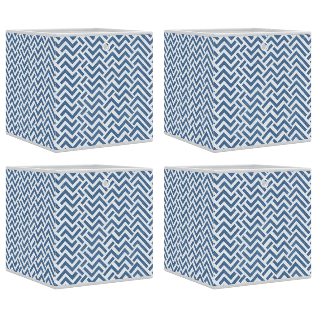 Vidaxx boîtes de rangement 4 pcs pliables 32x32x32 cm en tissu non tissé bleu