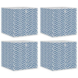 Vidaxx boîtes de rangement 4 pcs pliables 32x32x32 cm en tissu non tissé bleu