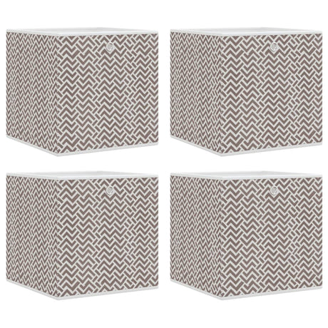 Vidaxx boîtes de rangement 4 pcs pliables 32x32x32 cm en tissu non tissé marron