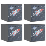 Vidaxx boîtes de rangement 4 pcs pliables 32x32x32 cm en tissu non tissé gris