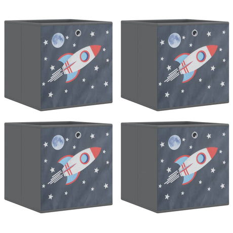 Vidaxx boîtes de rangement 4 pcs pliables 32x32x32 cm en tissu non tissé gris