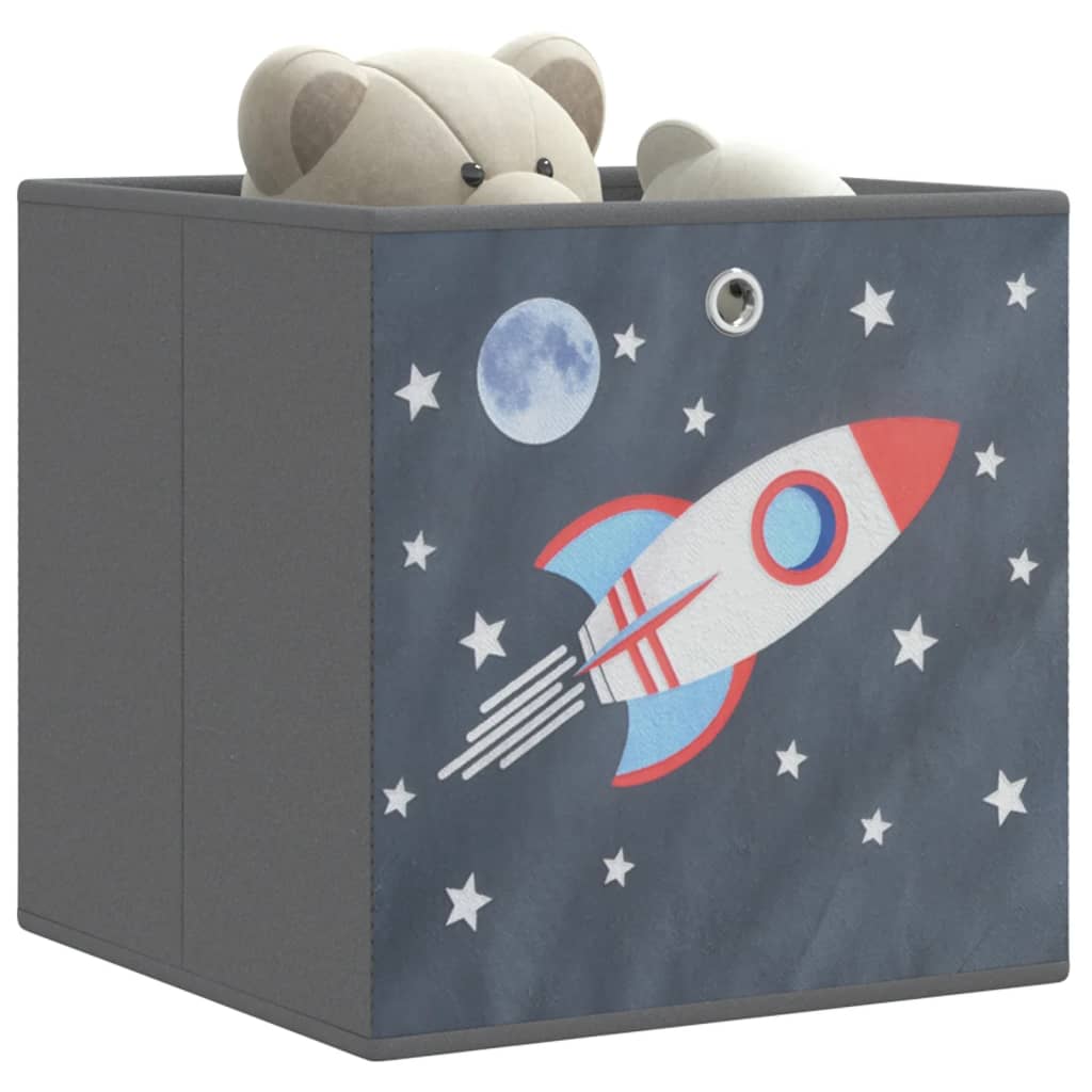Vidaxx boîtes de rangement 4 pcs pliables 32x32x32 cm en tissu non tissé gris