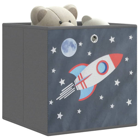 Vidaxx boîtes de rangement 4 pcs pliables 32x32x32 cm en tissu non tissé gris