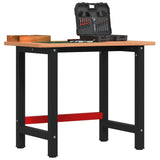 Vidaxl Workbench 100x (55-60) x81,5 cm fast bøg træ