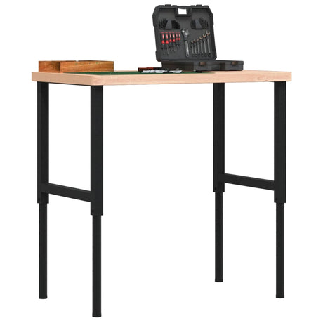 VidaXL établi rectangulaire 100x60x(73-99.5) cm bois de hêtre massif
