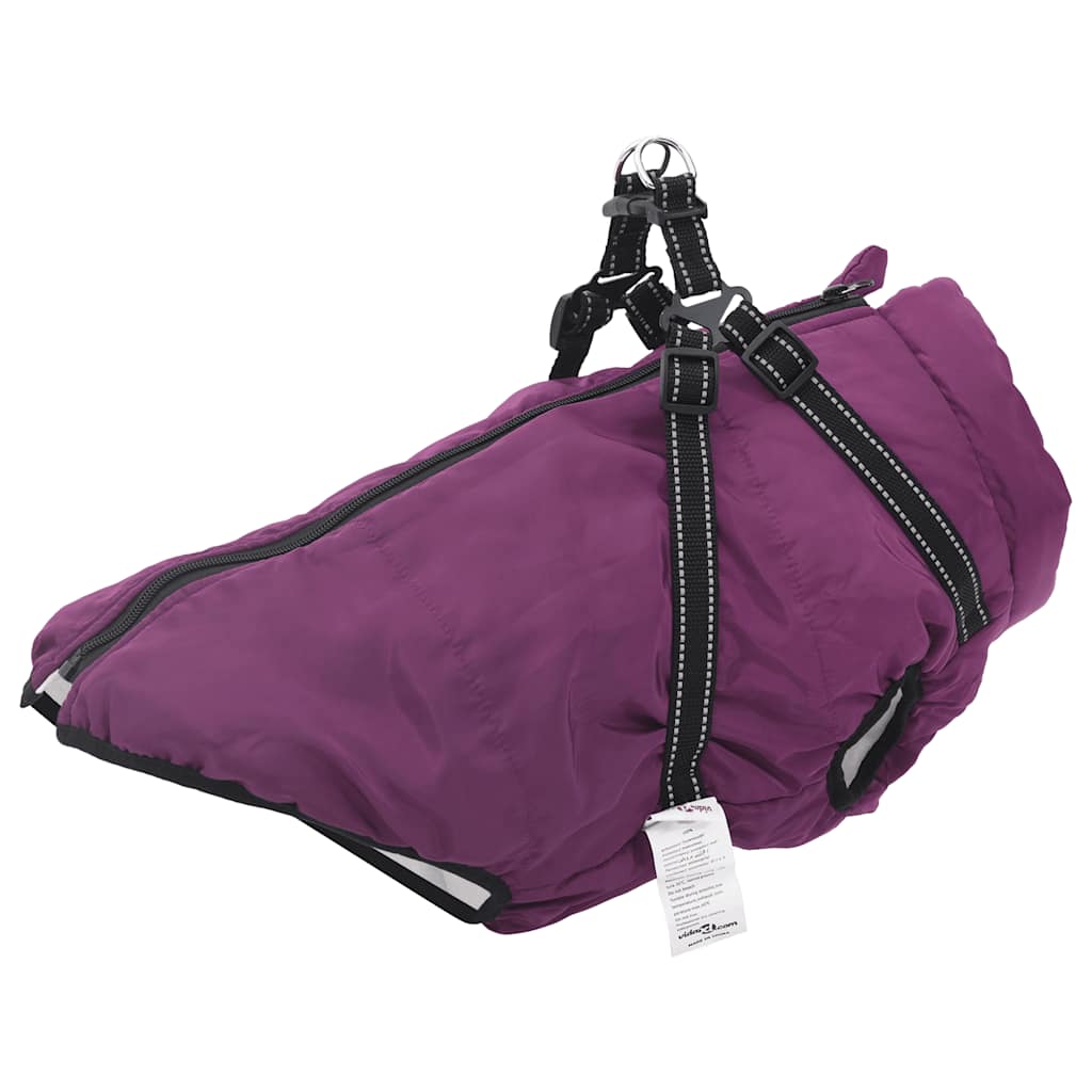 VidaXL manteau pour chien avec harnais imperméable réfléchissant violet l68