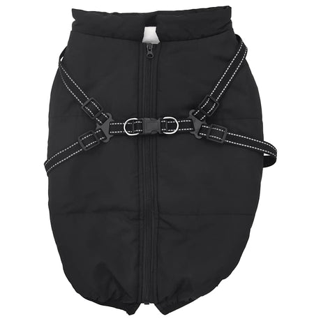 Vidaxxl manteau pour chien avec harnais imperméable réfléchissant noir l52